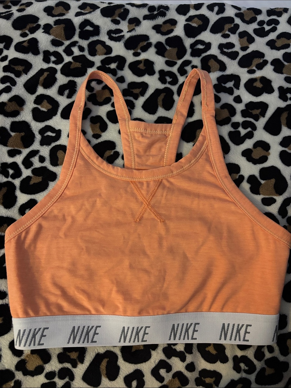 Nike Orange Racerback Logo Elastic Sports Bra